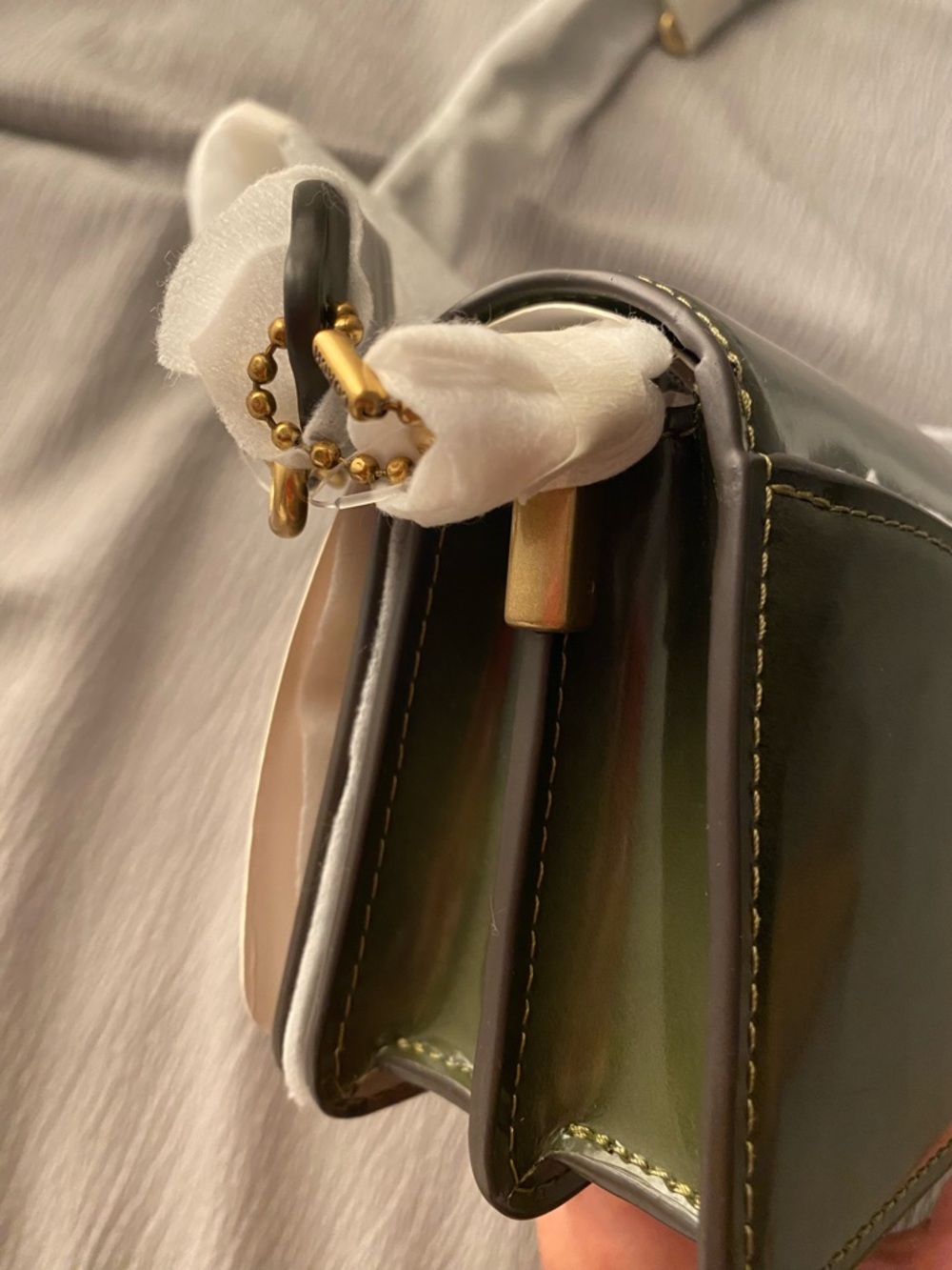 Coach Tabby 20 in Dark Olive Spazzolato Leather CW632 - Picture 7 of 7